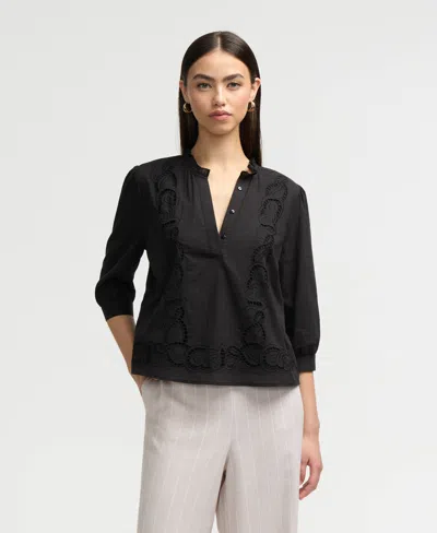NVLT WOMEN'S EMBROIDERED TRIM TOP