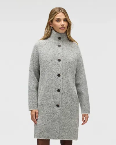 Nvlt Women's Eyelash Raglan Sleeve Coatigan With Stand Collar In Grey