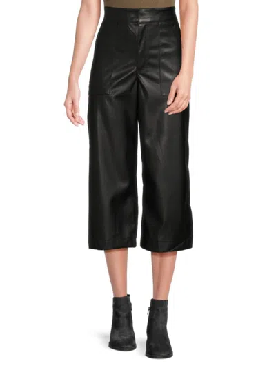 Nvlt Women's Vegan Leather Culotte Trouser In Black