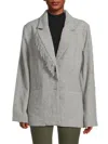 Nvlt Women's Fringe Trim Wool Blend Blazer In Grey