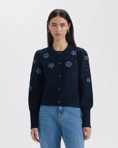 Nvlt Women's Front Cardigan With Embroidery In Blue