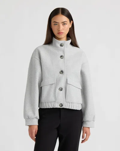 Nvlt Women's Funnel Neck Felt Jacket In Blue