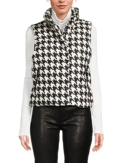 Nvlt Women's Houndstooth Faux-wool Puffer Vest In Multi