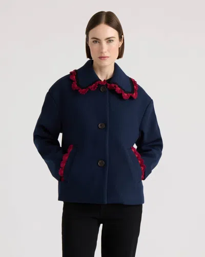 Nvlt Women's Jacket With Crochet Trim In Blue