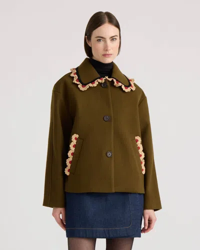 Nvlt Women's Jacket With Crochet Trim In Green