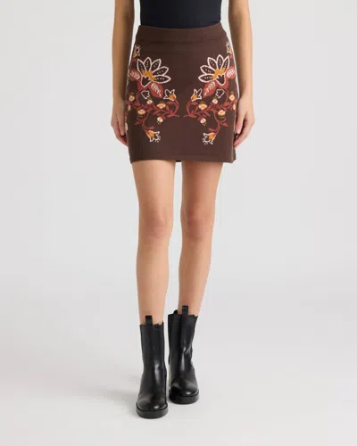 Nvlt Women's Jacquard Mini Skirt In Burgundy