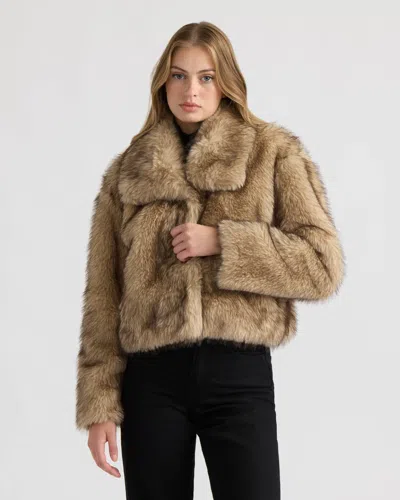 Nvlt Women's Long Hair Faux Fur Jacket In Neutral