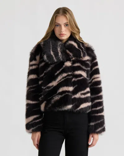 Nvlt Women's Long Hair Faux Fur Jacket In Multi