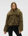 Nvlt Women's Long Hair Luxious Faux Fur Jacket In Green