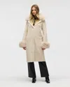 Nvlt Faux Fur Trim Longline Sweater Coat In Brown