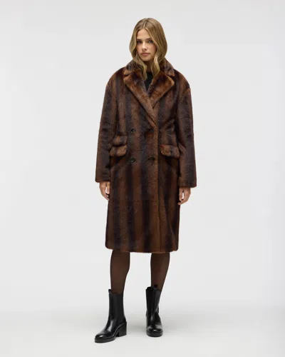 Nvlt Women's Military Mink Faux Fur Coat In Brown