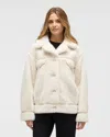 Nvlt Women's Mink Faux Fur Jacket With Tape Trims In Neutral