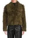 Nvlt Women's Mongolian Faux Fur Jacket In Green