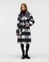 Nvlt Women's Oversized Faux Wool Buffalo Check Belted Coat In Black