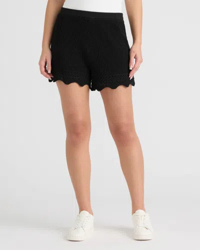 Nvlt Women's Pull On Crochet Shorts In Black