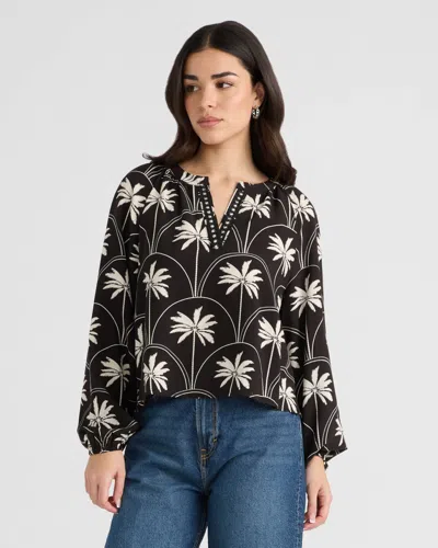 Nvlt Women's Raglan V-neck Blouse In Black