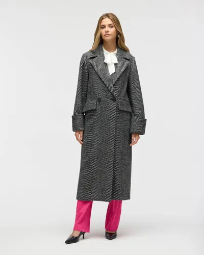 Nvlt Women's Retro Bold Chevron Oversized Coat In Gray