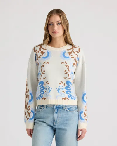 Nvlt Women's Round Neck Jacquard Sweater In Neutral