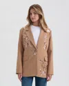 Nvlt Sequin Embellished Single Button Blazer In Brown