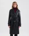 Nvlt Faux Leather Trench Coat In Black