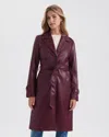 Nvlt Faux Leather Trench Coat In Burgundy