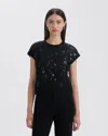 Nvlt Embellished Short Sleeve Sweater In Black