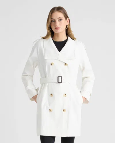 Nvlt Women's Trench Coat With Self Belt In White