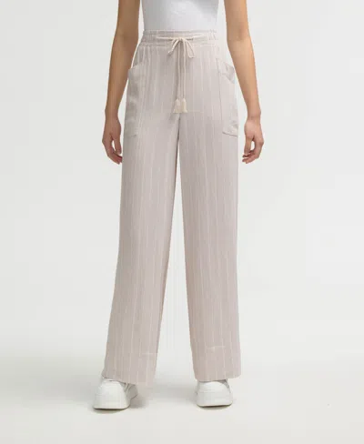 Nvlt Women's Wide Leg Pant With Side Drawcord In Beige