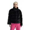 Nvlt Boxy Faux Fur Jacket In Black