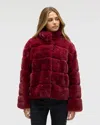 Nvlt Boxy Faux Fur Jacket In Red