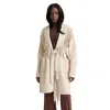Nvlt Women's Wrap Fringe Mink Eyelash Coatigan In Neutral
