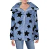 Nvlt Womens Printed Polyester Faux Fur Coat