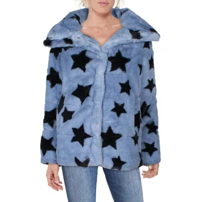 Nvlt Womens Printed Polyester Faux Fur Coat