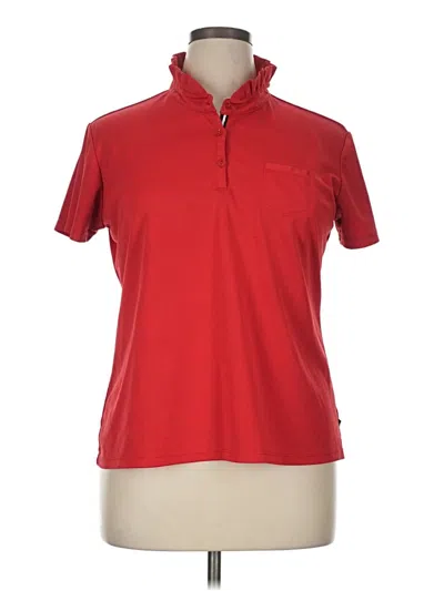 Pre-owned N'vo By Lanctot Short Sleeve Polo Shirt In Red