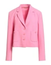Nvsco 2107 Woman Blazer Pink Size 12 Polyester, Viscose, Cotton, Elastane In Pink