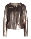 Nvsco 2107 Woman Jacket Bronze Size 14 Polyester In Yellow