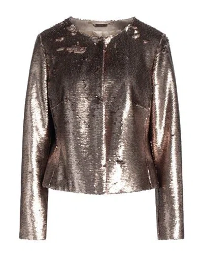 Nvsco 2107 Woman Jacket Bronze Size 14 Polyester In Yellow