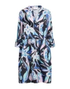 Nvsco 2107 Woman Mini Dress Midnight Blue Size 10 Linen, Cotton