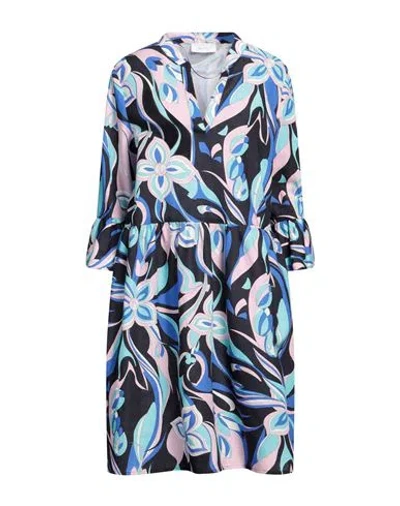 Nvsco 2107 Woman Mini Dress Midnight Blue Size 10 Linen, Cotton