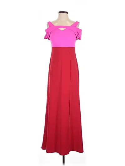 Pre-owned Nw Nightway Casual Dress In Burgundy