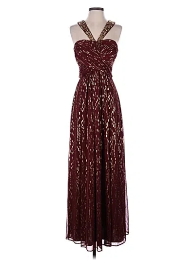 Pre-owned Nw Nightway Cocktail Dress In Burgundy
