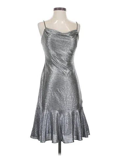 Pre-owned Nw Nightway Cocktail Dress In Silver