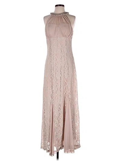 Pre-owned Nw Nightway Cocktail Dress In Tan
