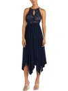 NW NIGHTWAY WOMENS LACE FORMAL FIT & FLARE DRESS