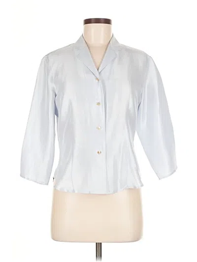 Pre-owned Ny & C 3/4 Sleeve Button Down Shirt In Silver