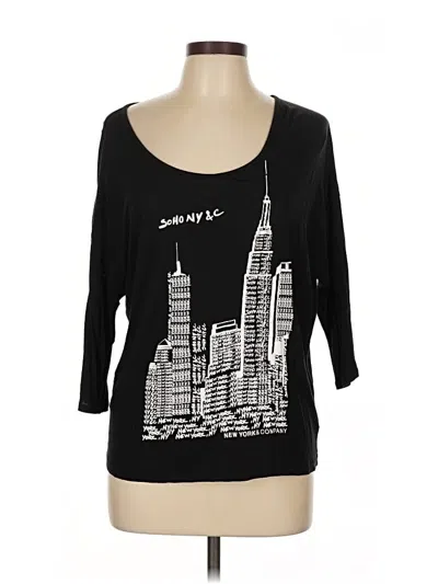 Pre-owned Ny & C 3/4 Sleeve T-shirt In Black