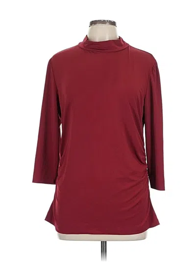 Pre-owned Ny & C 3/4 Sleeve Top Burgundy Turtleneck Tops