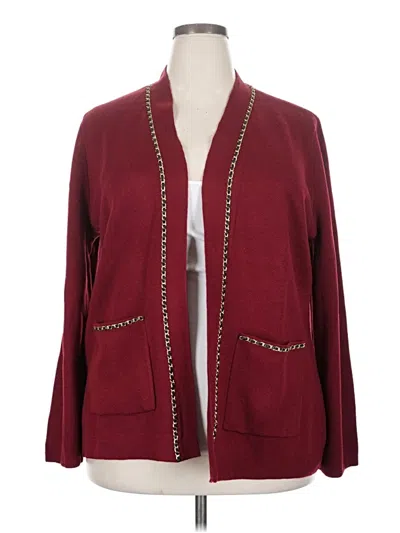 Pre-owned Ny & C Cardigan Sweater In Burgundy