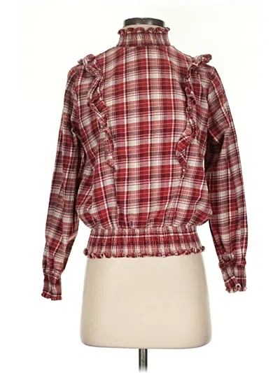 Pre-owned Ny & C Long Sleeve Blouse In Red