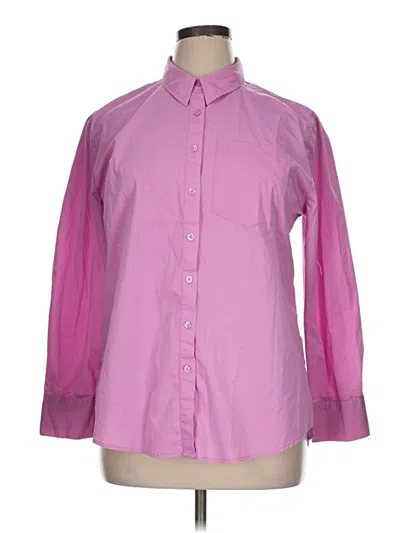 Pre-owned Ny & C Long Sleeve Button Down Shirt In Pink
